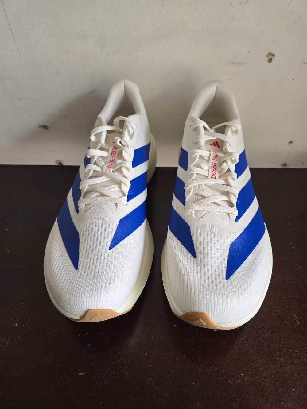 adidas Men's White Running Shoes with Blue Stripes